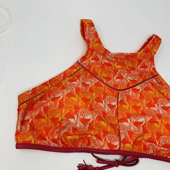 New prAna Womans Carmine Pink Safari Azra Bikini Top Sz Large Zebra Print NWT - Picture 4 of 9